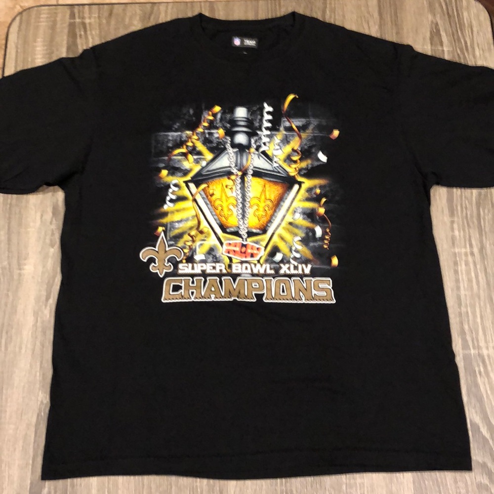 Men’s NFL Team Apparel Super Bowl XLIV Champions Saints T-Shirt Size XL